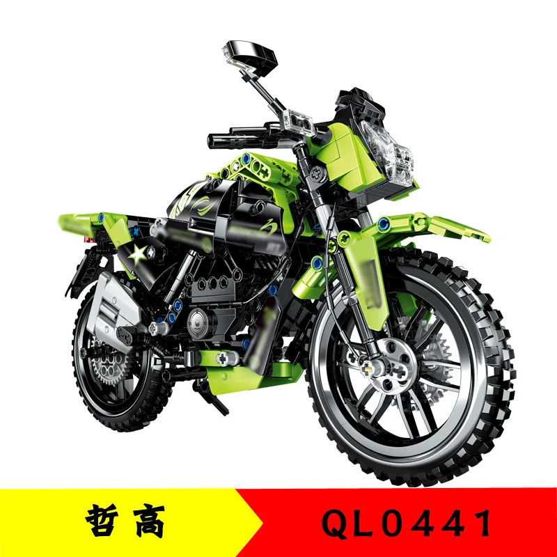 518pcs QL0441 Building Block Technology Series Green Off-road Motorcycle Model Children's Educational Assembly Toy Gift
518pcs QL0441 Building Block Technology Series Green Off-road Motorcycle Model Children's Educational Assembly Toy Gift