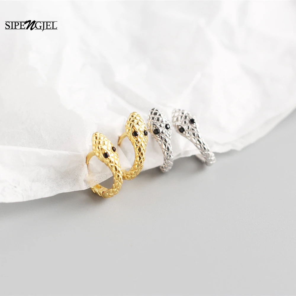 SIPENGJEL Fashion Gold Silver Color Snake Shape Small Hoop Earrings Simple Round Ear Buckle Earrings For Women Girls Jewelry
SIPENGJEL Fashion Gold Silver Color Snake Shape Small Hoop Earrings Simple Round Ear Buckle Earrings For Women Girls Jewelry