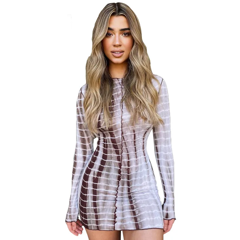 Sexy Fashion Slim Street Casual vestido de manga larga Sexy Stripe Print Bodycon Mini vestido Party Women dress simple
Sexy Fashion Slim Street Casual vestido de manga larga Sexy Stripe Print Bodycon Mini vestido Party Women dress simple