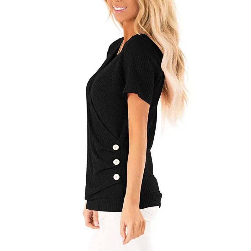 Nice Summer V-neck Button T Shirt Female Knitted Tshirt Women Tee Shirt Femme Slim Fit T-shirts For Women Short Sleeve XXL
Nice Summer V-neck Button T Shirt Female Knitted Tshirt Women Tee Shirt Femme Slim Fit T-shirts For Women Short Sleeve XXL