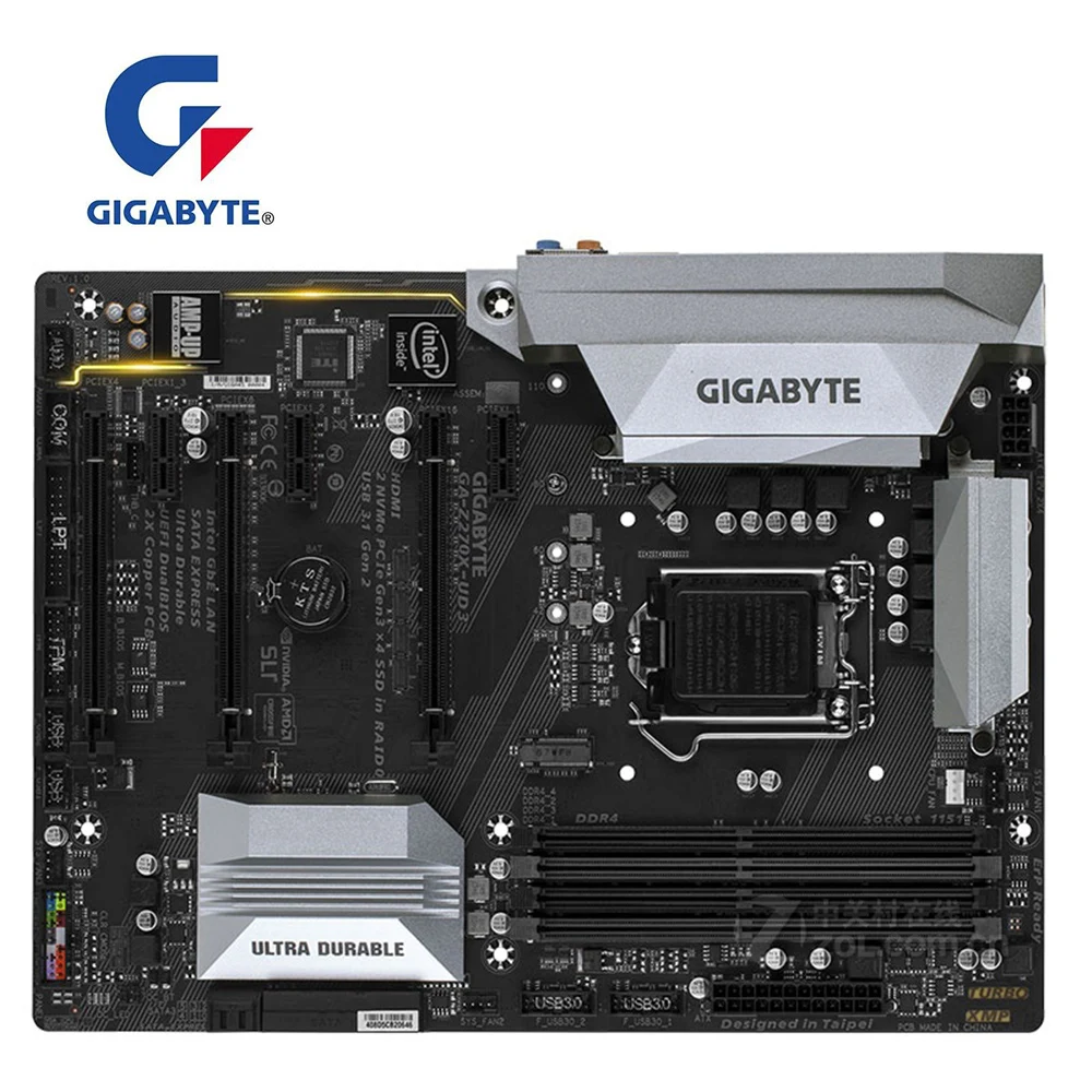Материнская плата для компьютера GIGABYTE GA Φ PCI E 3 0 LGA 1151 DDR4 Intel Z270 б/у настольной