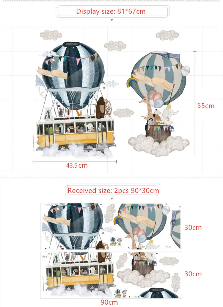 Voyage Hot Air Balloon Wall Stickers Animal Cartoon Wallpaper for Living Room Nursery Room Children Room Kindergarten Wall Decor
Voyage Hot Air Balloon Wall Stickers Animal Cartoon Wallpaper for Living Room Nursery Room Children Room Kindergarten Wall Decor