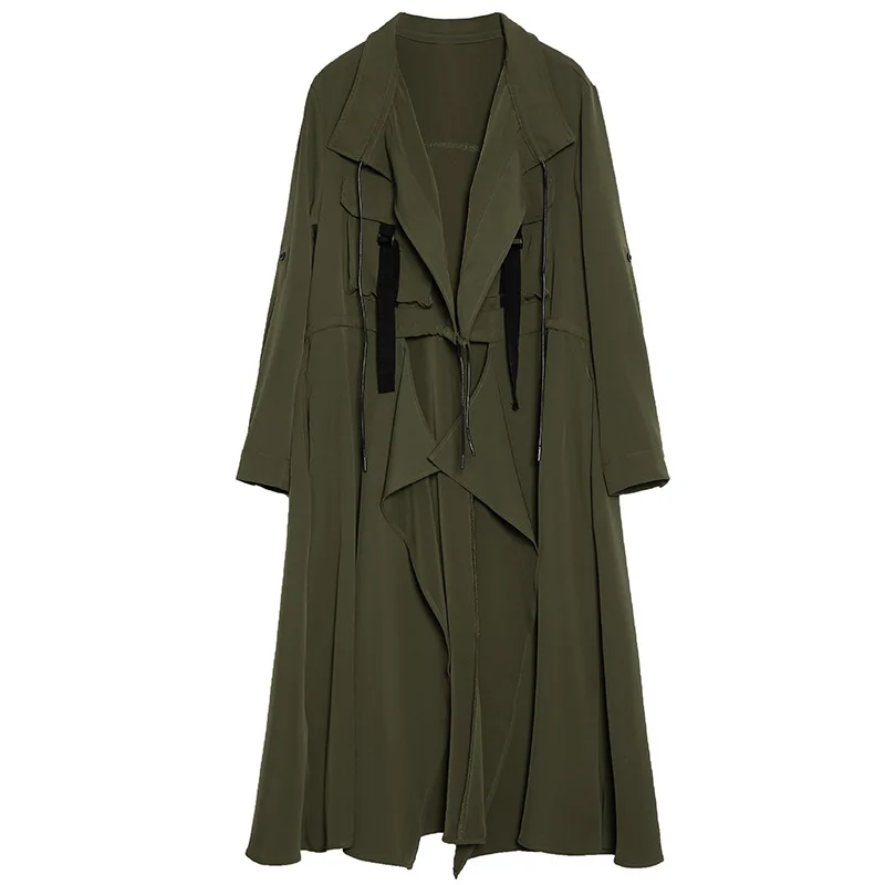 2020 Hot Loose Casual Solid Color Women Trench Coat Cardigan With Belt Irregular Long Coats Female Clothing
2020 Hot Loose Casual Solid Color Women Trench Coat Cardigan With Belt Irregular Long Coats Female Clothing