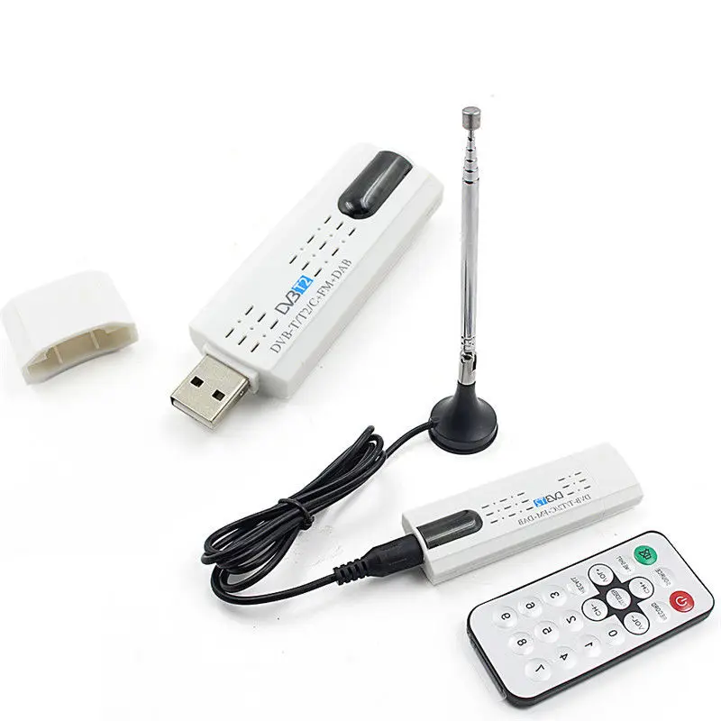 

Digital DVB-T2 DVB-T DVB-C 2.0 USB TV Stick HDTV Receiver for Windows PC Laptop with Antenna Remote FM DAB SDR HD USB Dongle