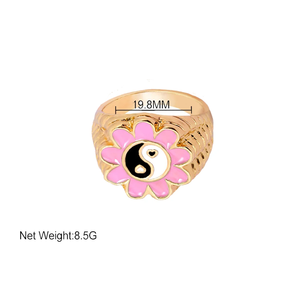 Punk Vintage Pink Bagua Yin Yang Enamel Rings for Women Girls Fashion Cute Golden Metal Alien Ring Y2K Jewelry Party Gifts 2021
Punk Vintage Pink Bagua Yin Yang Enamel Rings for Women Girls Fashion Cute Golden Metal Alien Ring Y2K Jewelry Party Gifts 2021