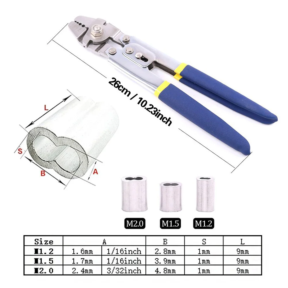 Stainless Steel Fishing Pliers Wire Rope Crimping Tool with 150/300Pcs Ferrule Crimping Loop Kit for Crimpers & Crimping Slee
Stainless Steel Fishing Pliers Wire Rope Crimping Tool with 150/300Pcs Ferrule Crimping Loop Kit for Crimpers & Crimping Slee