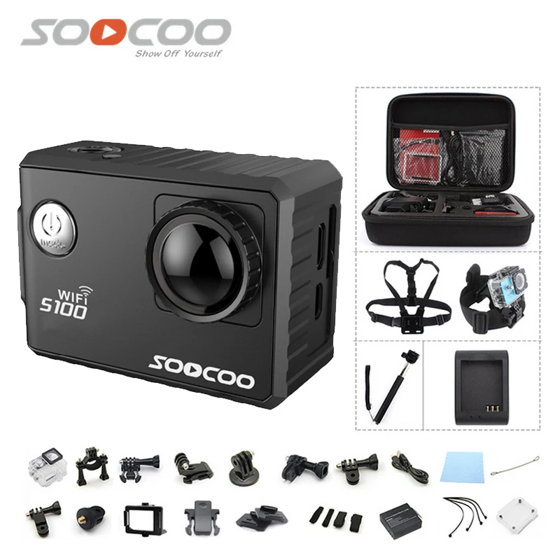Оригинальная Спортивная Экшн камера SOOCOO S100 4K Wi Fi NTK96660 30 м водонепроницаемая