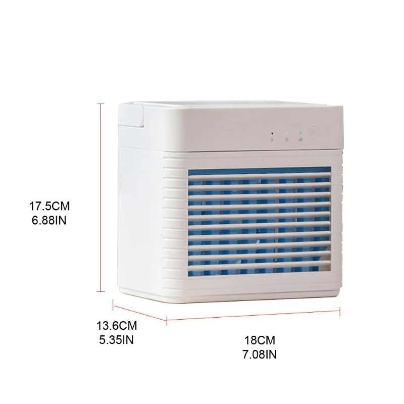 Portable Air Conditioner Cooler Noiseless Evaporative Air Fan USB Rechargeable Desk Fan with 3 Speeds Cooler Humidifier for QW
Portable Air Conditioner Cooler Noiseless Evaporative Air Fan USB Rechargeable Desk Fan with 3 Speeds Cooler Humidifier for QW
