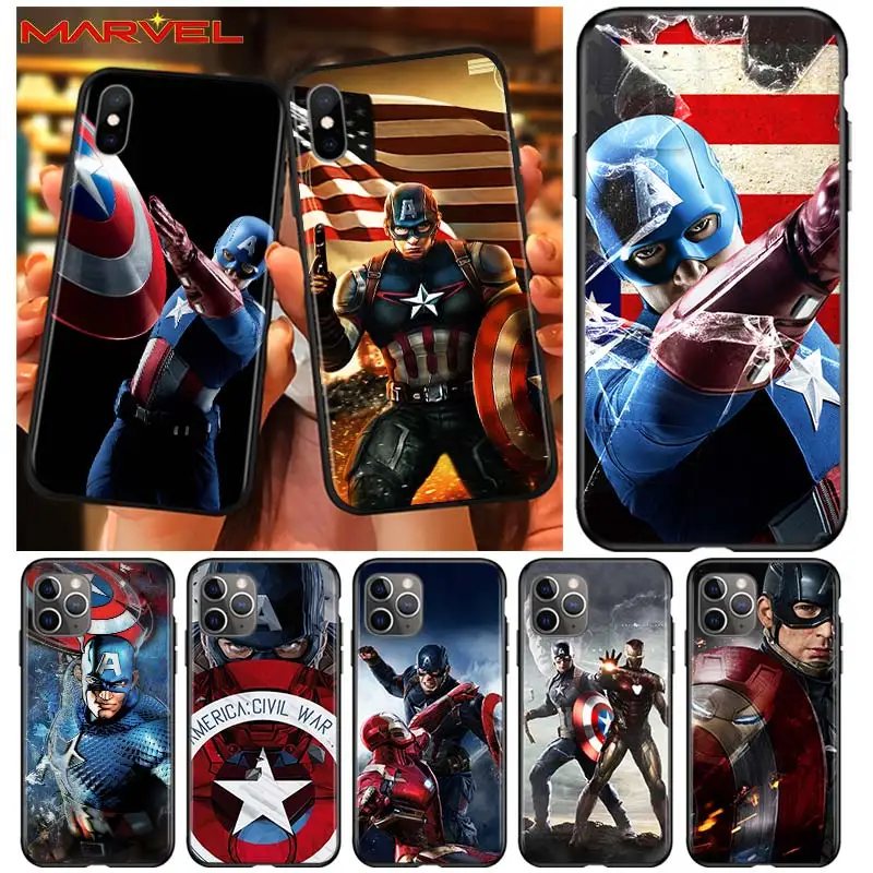 Captain America Marvel for Apple iPhone 12 Pro Max Mini 11 Pro XS Max X XR 6S 6 7 8 Plus 5S SE2020 Soft Black Phone Case
Captain America Marvel for Apple iPhone 12 Pro Max Mini 11 Pro XS Max X XR 6S 6 7 8 Plus 5S SE2020 Soft Black Phone Case