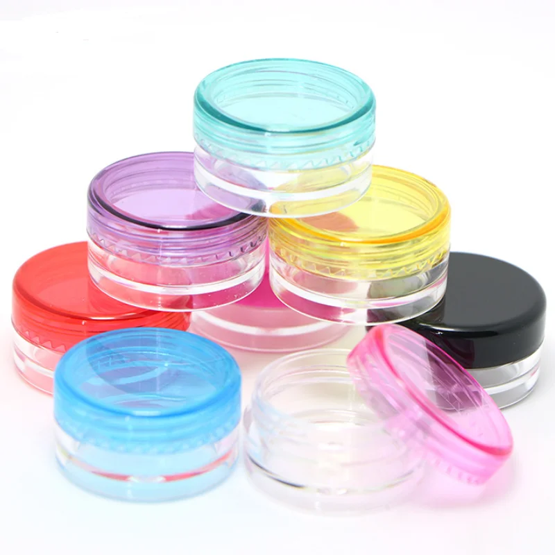 

2pcs/lot Cosmetic Jar 3g/5g Small Empty Cosmetic Refillable Bottles Plastic Eyeshadow Makeup Face Cream Jar Pot Container