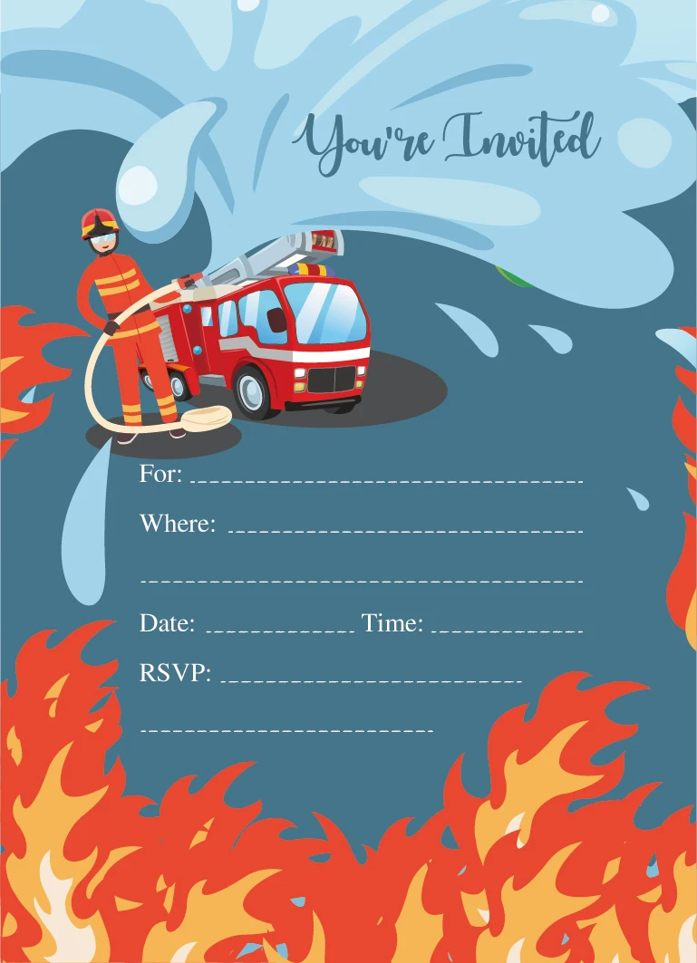 Baby Shower Fireman Theme Party Invitations Cards Happy Birthday You're Invited Party Decorations Firefighter Kid Parties Favors
Baby Shower Fireman Theme Party Invitations Cards Happy Birthday You're Invited Party Decorations Firefighter Kid Parties Favors