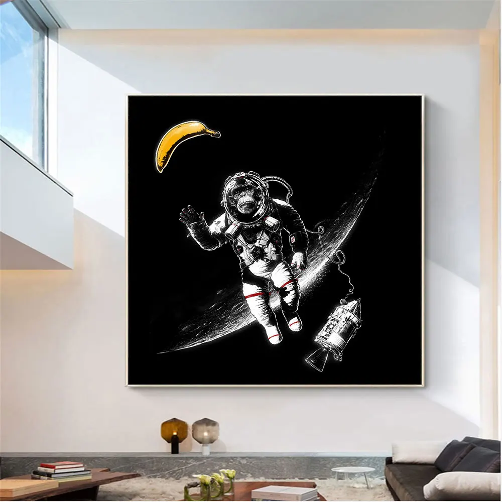 Astronaut Gorilla Banana In Space Canvas Paintings Dark Color Posters and Prints Wall Art Pictures for Living Room Home Decor 
Astronaut Gorilla Banana In Space Canvas Paintings Dark Color Posters and Prints Wall Art Pictures for Living Room Home Decor