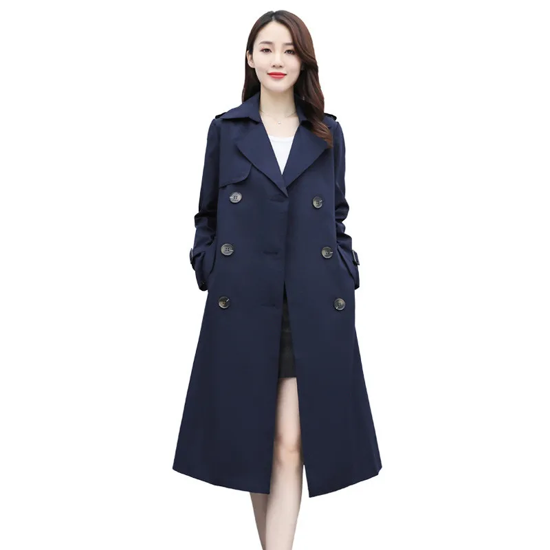 2022 new Mid-length Lapel Windbreaker Women's Clothing Spring Autumn fashion drape Double Breasted Long Trench Coats g590
2022 new Mid-length Lapel Windbreaker Women's Clothing Spring Autumn fashion drape Double Breasted Long Trench Coats g590