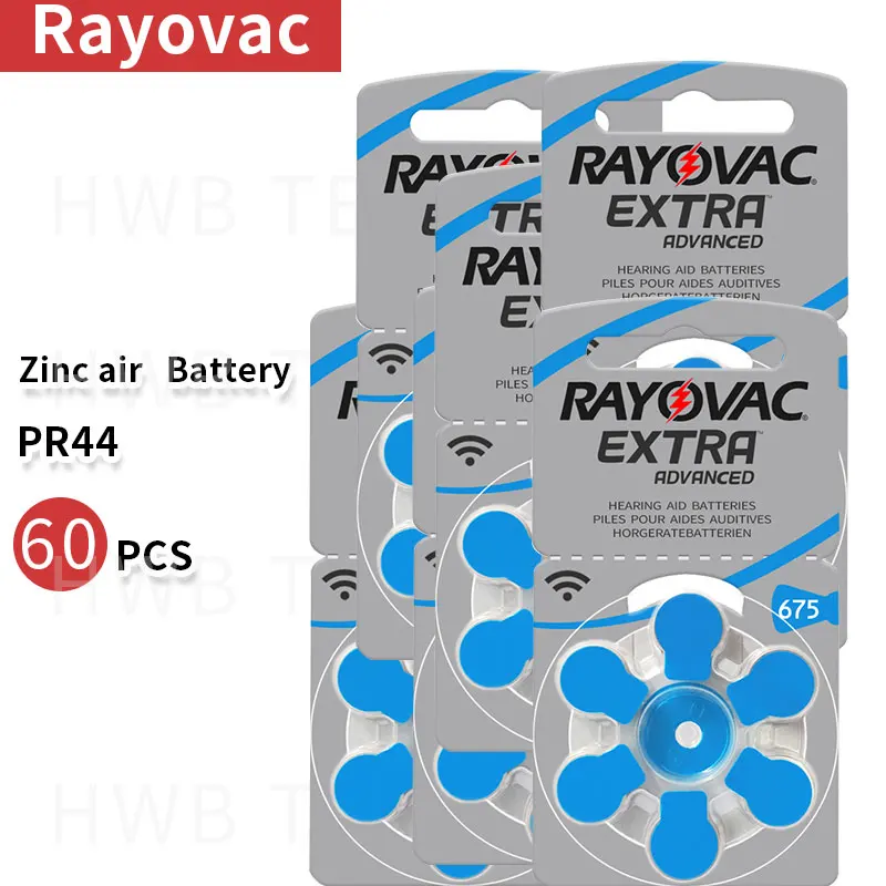 Элемент питания для слухового аппарата Rayovac 60 шт./лот Цинковый 675 в A675 E675 PR44 DA675 PR675H