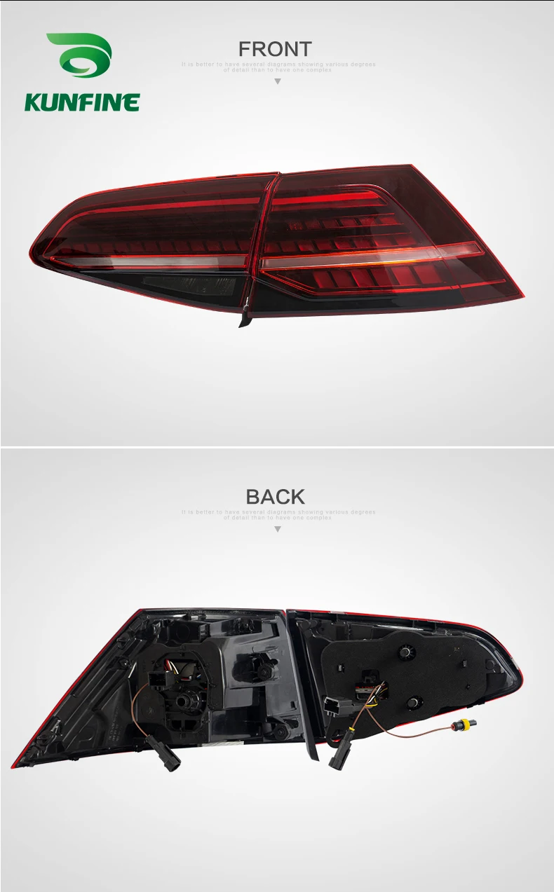 LED Car Tail Light Assembly For Volkswagen Golf 7.5 mk7.5 VW golf 7 mk7 2013-2016-up Brake With Turning Signal | Автомобили и
