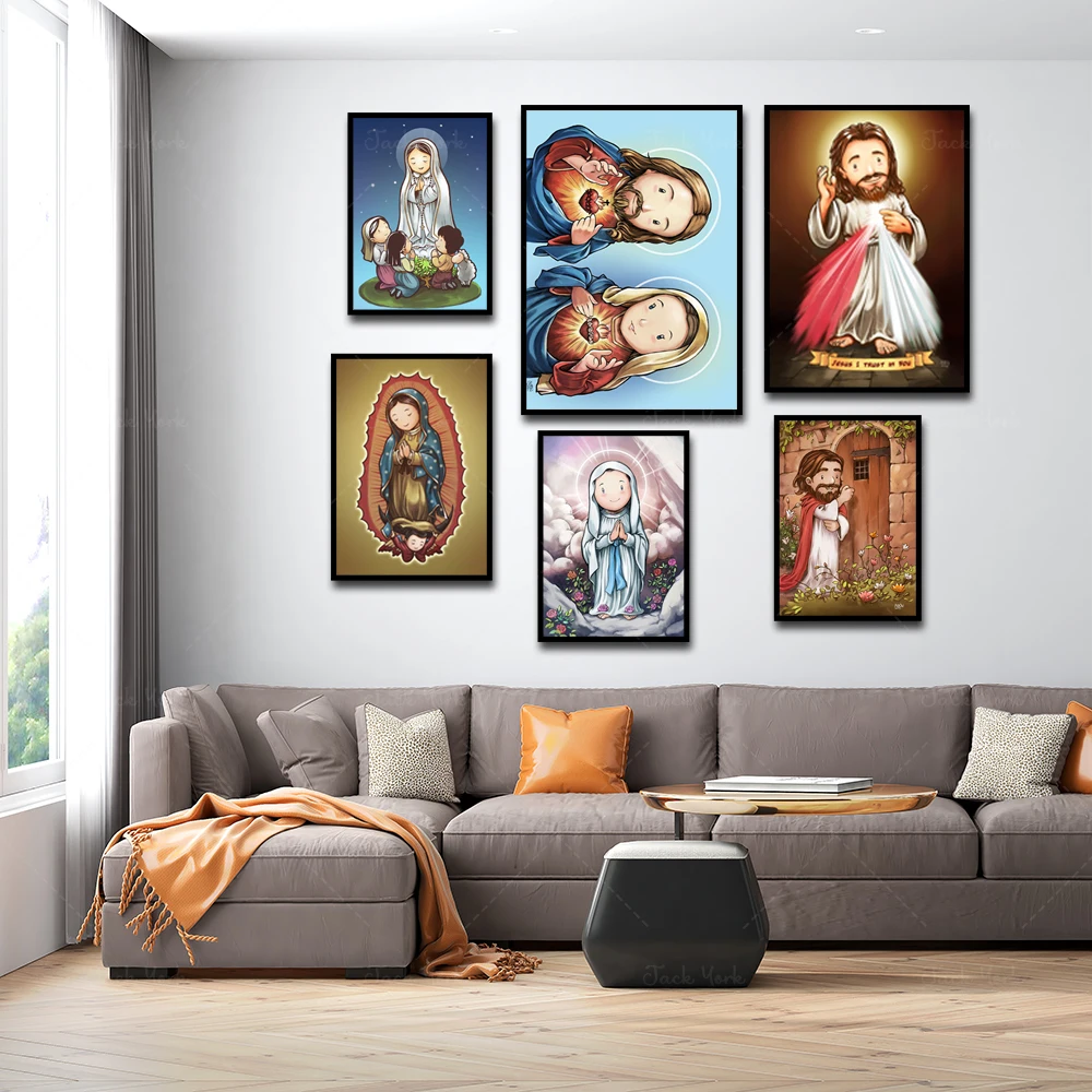 Abstract Sacred Heart Jesus n Mary Portrait Canvas Painting Posters and Prints Scandinavian Wall Art Picture for Living Room
Abstract Sacred Heart Jesus n Mary Portrait Canvas Painting Posters and Prints Scandinavian Wall Art Picture for Living Room