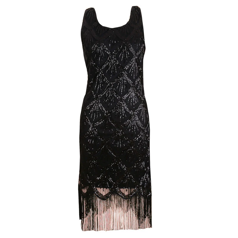 PERHAPS U Women Black Gold Silver Sequined O Neck Dress Beading Sector Vest Sleeveless Tank Tassel Dress D2381
PERHAPS U Women Black Gold Silver Sequined O Neck Dress Beading Sector Vest Sleeveless Tank Tassel Dress D2381