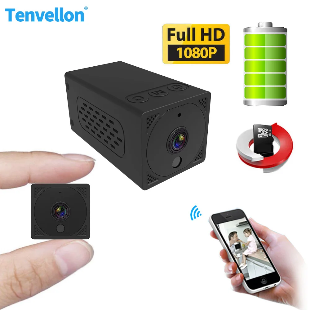 Беспроводная мини камера видеонаблюдения 1080P IP Wi Fi с аккумулятором 720P|Камеры