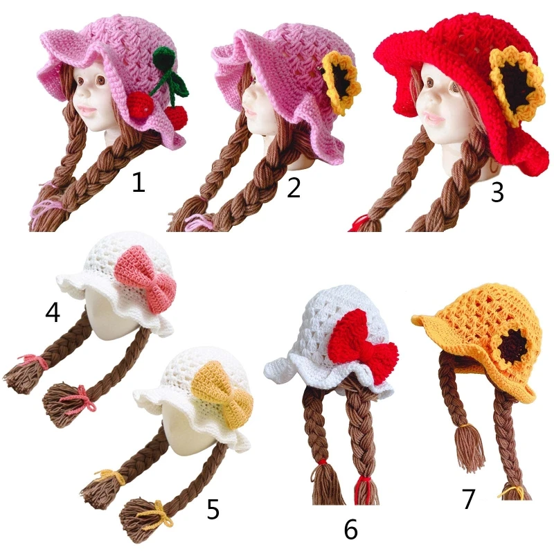 Cute Idyllic Handmade Knitted Baby Girl Twist Braid Hat Infant Wigs Brades Kid Crochet Caps with Plaits Photography Prop
Cute Idyllic Handmade Knitted Baby Girl Twist Braid Hat Infant Wigs Brades Kid Crochet Caps with Plaits Photography Prop