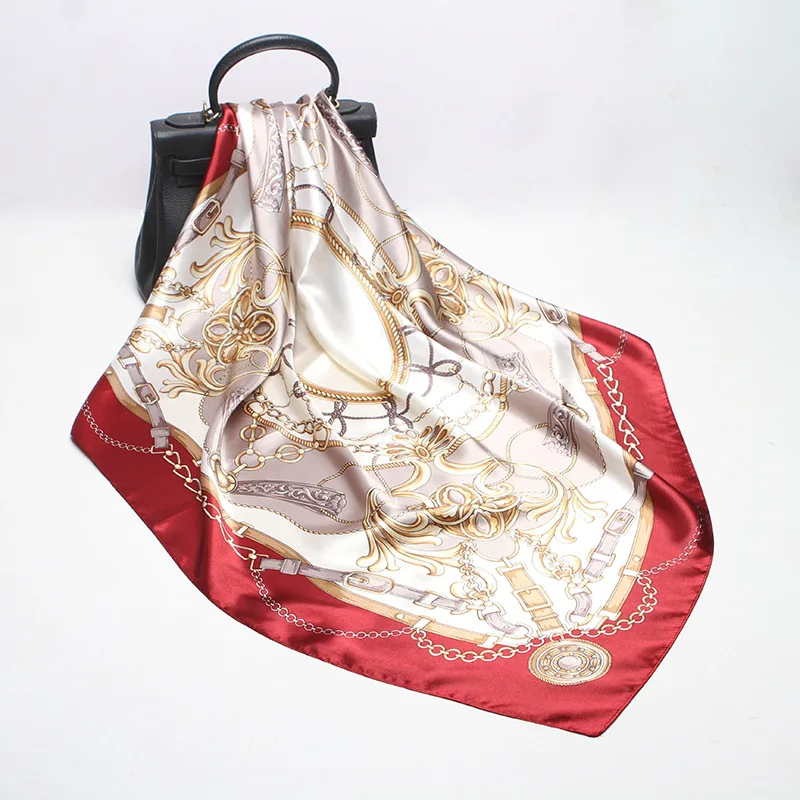 Fashion Kerchief Silk Satin Neck Scarf For Women Print Hijab Scarfs Female 90*90cm Square Shawls and Wraps Scarves For Lady 
Fashion Kerchief Silk Satin Neck Scarf For Women Print Hijab Scarfs Female 90*90cm Square Shawls and Wraps Scarves For Lady