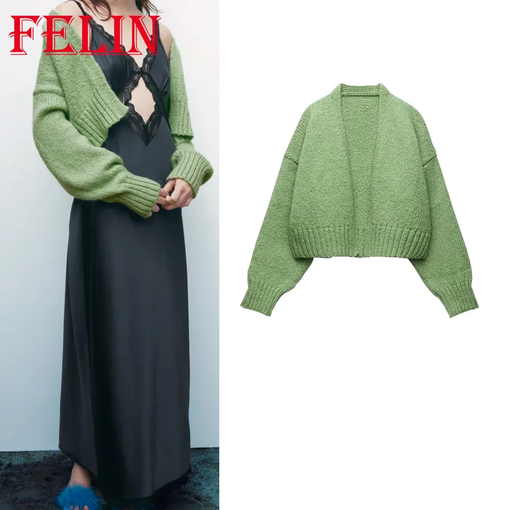 Кардиган женский вязаный, с длинным рукавом, черного и зеленого цвета, на осень, 2021 
Кардиган женский вязаный, с длинным рукавом, черного и зеленого цвета, на осень, 2021