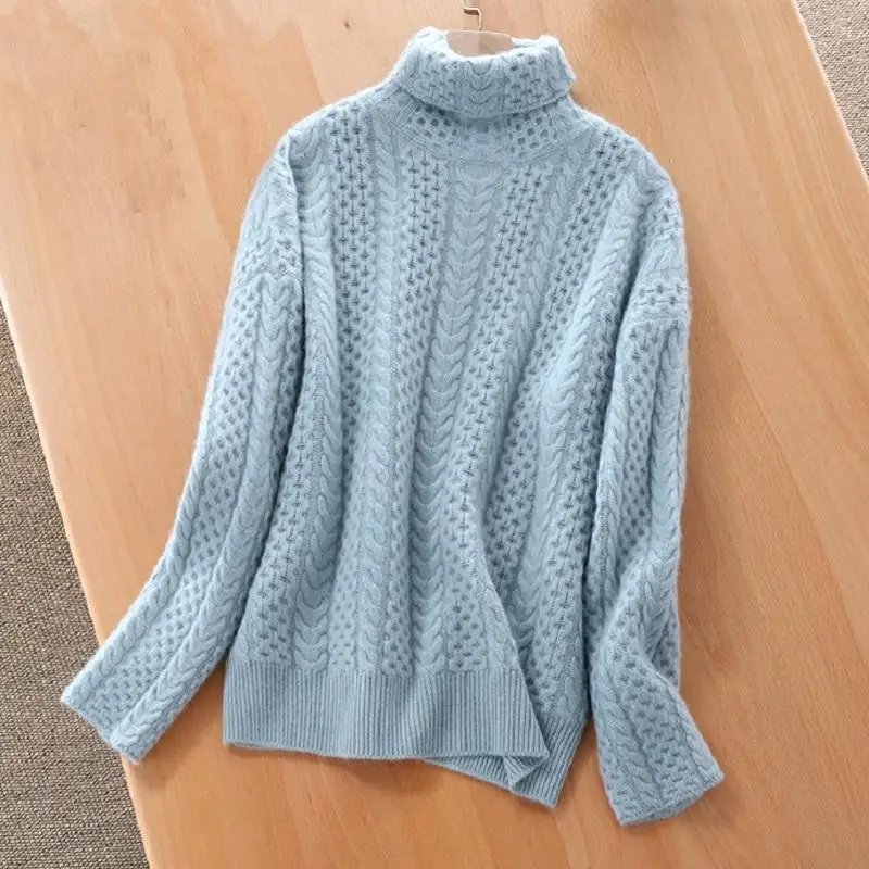 Thick Turtleneck Knitted Wool Sweater Women Tops Autumn Winter Full Sleeve Warm Pullover Female Knitting Jumper S-XXL
Thick Turtleneck Knitted Wool Sweater Women Tops Autumn Winter Full Sleeve Warm Pullover Female Knitting Jumper S-XXL