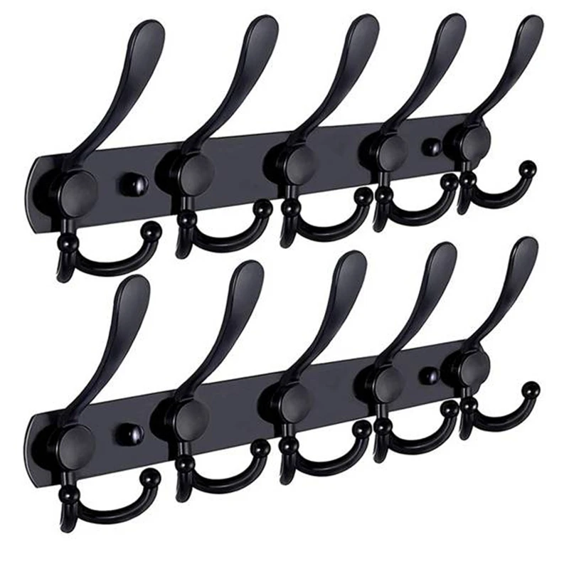 2PCS Wall Mounted Coat Rack 5 Hooks Heavy Duty Stainless Steel Metal Coat Hook Rail for Coat Hat Towel Robes Bathroom
2PCS Wall Mounted Coat Rack 5 Hooks Heavy Duty Stainless Steel Metal Coat Hook Rail for Coat Hat Towel Robes Bathroom