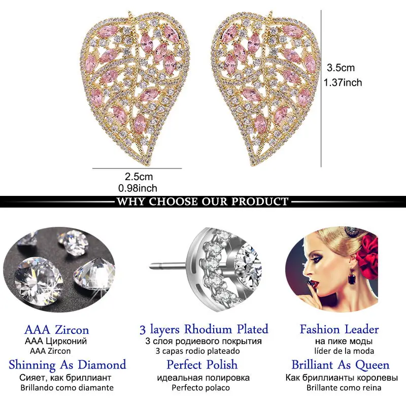 Brand New Luxury Leaf Dangle Drop Earrings for Women with Cubic Zirconia Anniversary Dress Party Bridal Earrings
Brand New Luxury Leaf Dangle Drop Earrings for Women with Cubic Zirconia Anniversary Dress Party Bridal Earrings