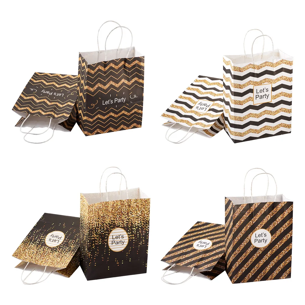 20-24Pcs Bronzing Paper Gift Bags Shopping Bag Pouches Wave Pattern Wedding Valentine's Day Christmas Birthday Bags with Handle 
20-24Pcs Bronzing Paper Gift Bags Shopping Bag Pouches Wave Pattern Wedding Valentine's Day Christmas Birthday Bags with Handle