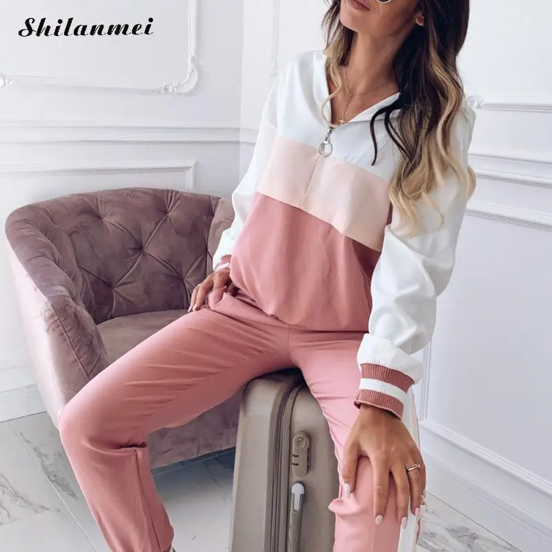 Women Sweatshirt+Sweatpants 2 Pieces Sets Hooded Casual Tracksuit Suits Hoodies Zipper Patchwork 2 Pcs Sexy Sweatshirt Suit 2019
Women Sweatshirt+Sweatpants 2 Pieces Sets Hooded Casual Tracksuit Suits Hoodies Zipper Patchwork 2 Pcs Sexy Sweatshirt Suit 2019