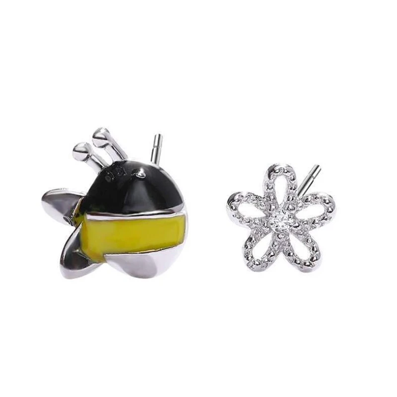 100% 925 Sterling Silver Women's Jewelry Asymmetrical Bee Flowers Stud Earrings Gift for Girls Kids Lady Madam
100% 925 Sterling Silver Women's Jewelry Asymmetrical Bee Flowers Stud Earrings Gift for Girls Kids Lady Madam