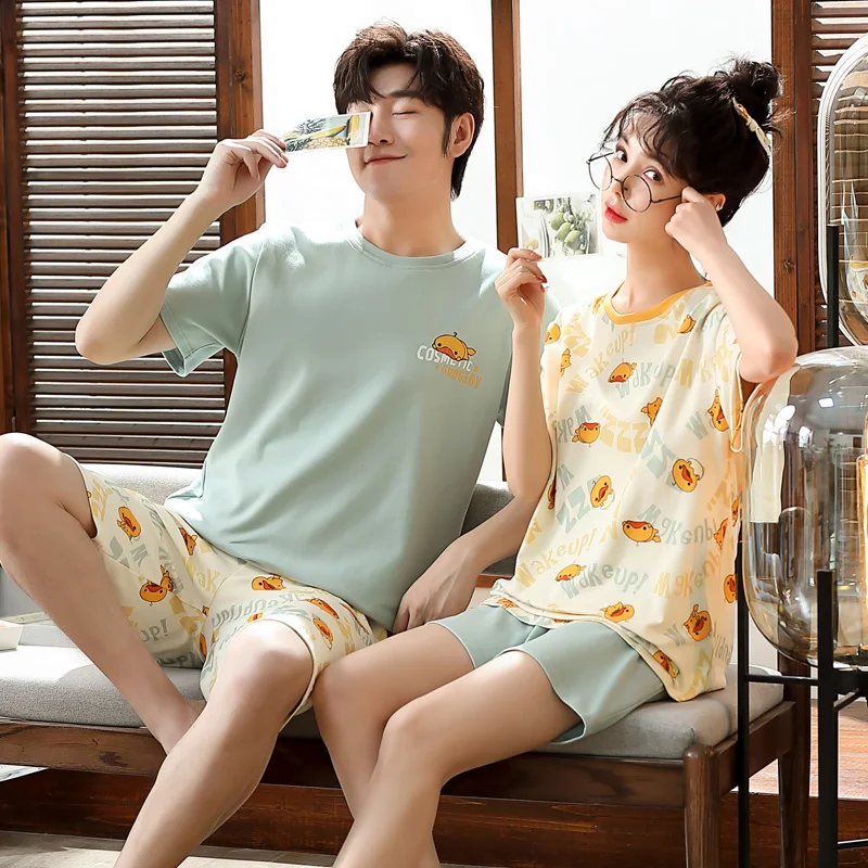 Summer O-neck Kawaii 3xl Ladies Casual Home Wear Short-sleeved Korean Sleepwear Little Duck Cartoon Print Cute Couple Sleepwear
Summer O-neck Kawaii 3xl Ladies Casual Home Wear Short-sleeved Korean Sleepwear Little Duck Cartoon Print Cute Couple Sleepwear