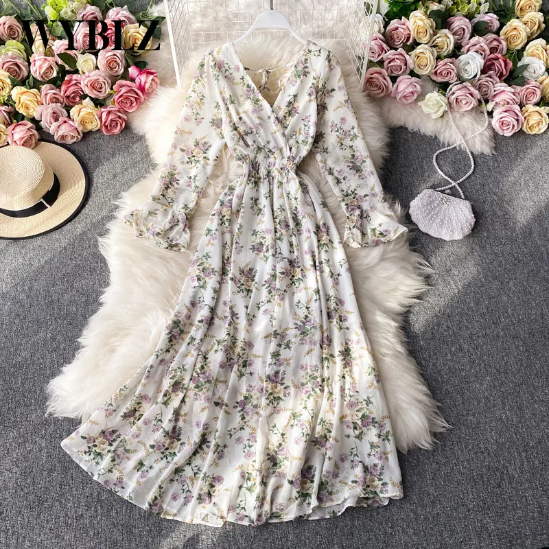 WBYLZ Autumn Elegant Beautiful Floral Dress High Waist Slim Dress V-neck Sexy Leak Back Trumpet Sleeve Super Xian Women's Dress
WBYLZ Autumn Elegant Beautiful Floral Dress High Waist Slim Dress V-neck Sexy Leak Back Trumpet Sleeve Super Xian Women's Dress