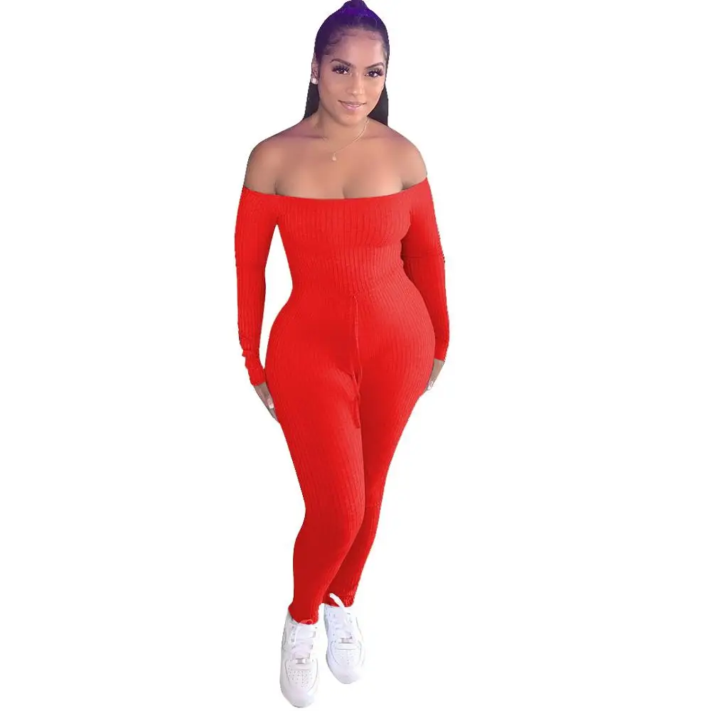 Sexy Off Shoulder Body Knit Ribbed Jumpsuit Women Elegant Long Sleeve Solid Pencil Pants Bodycon Rompers Womens Jumpsuit Overall
Sexy Off Shoulder Body Knit Ribbed Jumpsuit Women Elegant Long Sleeve Solid Pencil Pants Bodycon Rompers Womens Jumpsuit Overall