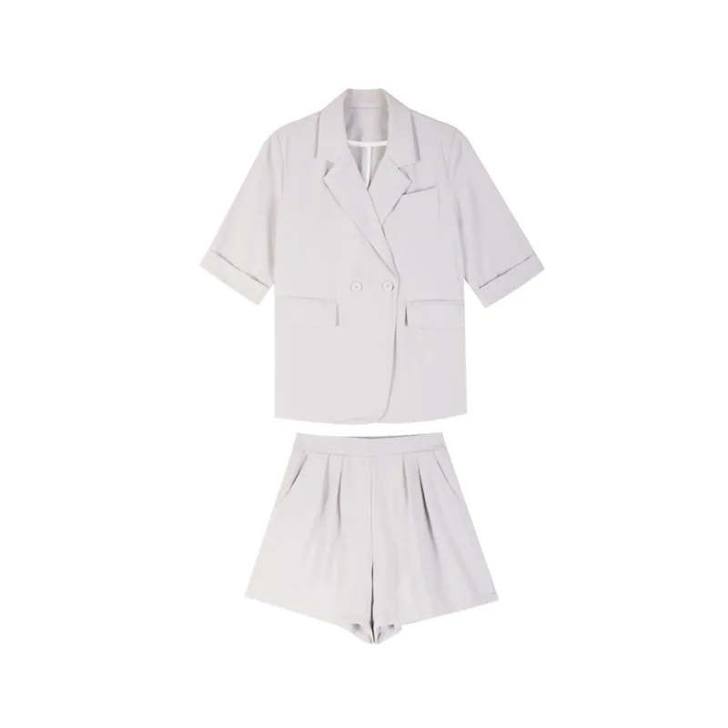 2020 summer new Korean version was thin suit jacket shorts two-piece female 2 piece set 
2020 summer new Korean version was thin suit jacket shorts two-piece female 2 piece set
