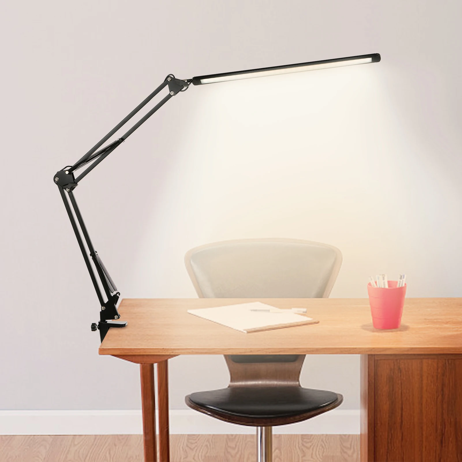 

Светодиодная настольная лампа Tomshine, приглушаемый светильник для чтения с зажимом для глаз, с 10 уровнями яркости, 3 режима работы