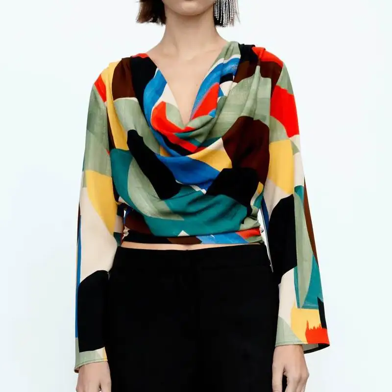 Женская блузка с принтом и длинным рукавом, пуловер с длинным рукавом, осень 2021
Женская блузка с принтом и длинным рукавом, пуловер с длинным рукавом, осень 2021