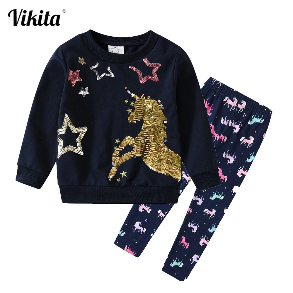VIKITA Children Clothing Sets Winter Girls Sweatshirt and Pants Sequin Unicorn Kids Tops Wear With Cotton Leggings 2pcs Outfits
VIKITA Children Clothing Sets Winter Girls Sweatshirt and Pants Sequin Unicorn Kids Tops Wear With Cotton Leggings 2pcs Outfits