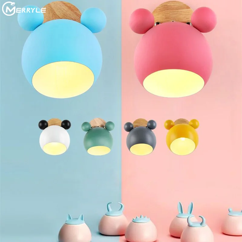 Wall Lamp Wood Metal Mickey Sconce for Children Bedroom Lights Modern Indoor Wall Light Fixtures E27 Nordic Creative Luminaire
Wall Lamp Wood Metal Mickey Sconce for Children Bedroom Lights Modern Indoor Wall Light Fixtures E27 Nordic Creative Luminaire