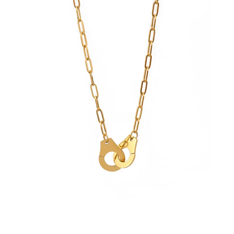 GHIDBK Hot Sale 2020 Stainless Steel Unique Design Shape Handcuffs O Chain Pendant Necklaces Women Street Style Collars Chokers
GHIDBK Hot Sale 2020 Stainless Steel Unique Design Shape Handcuffs O Chain Pendant Necklaces Women Street Style Collars Chokers