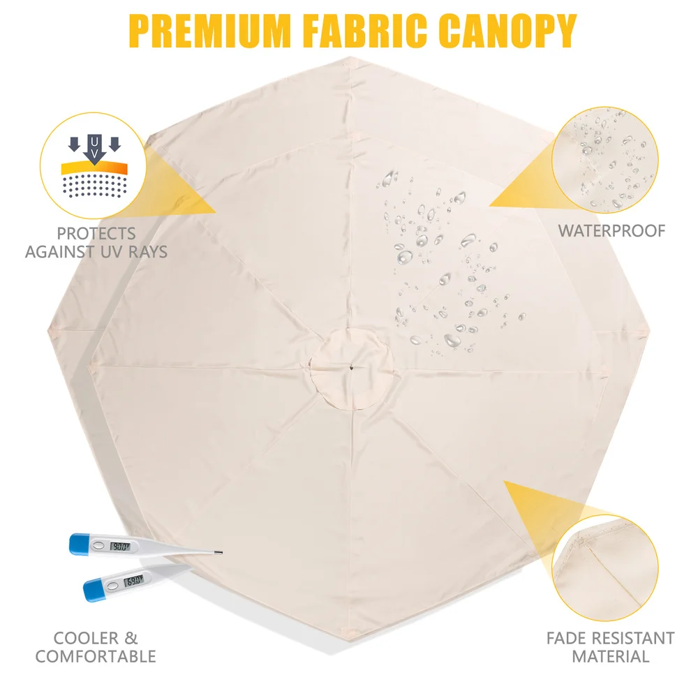 Hemoton 3 Meters Beach Umbrella UV Protection Canopy Outdoor Umbrella Canopy without Stand (Beige)
Hemoton 3 Meters Beach Umbrella UV Protection Canopy Outdoor Umbrella Canopy without Stand (Beige)