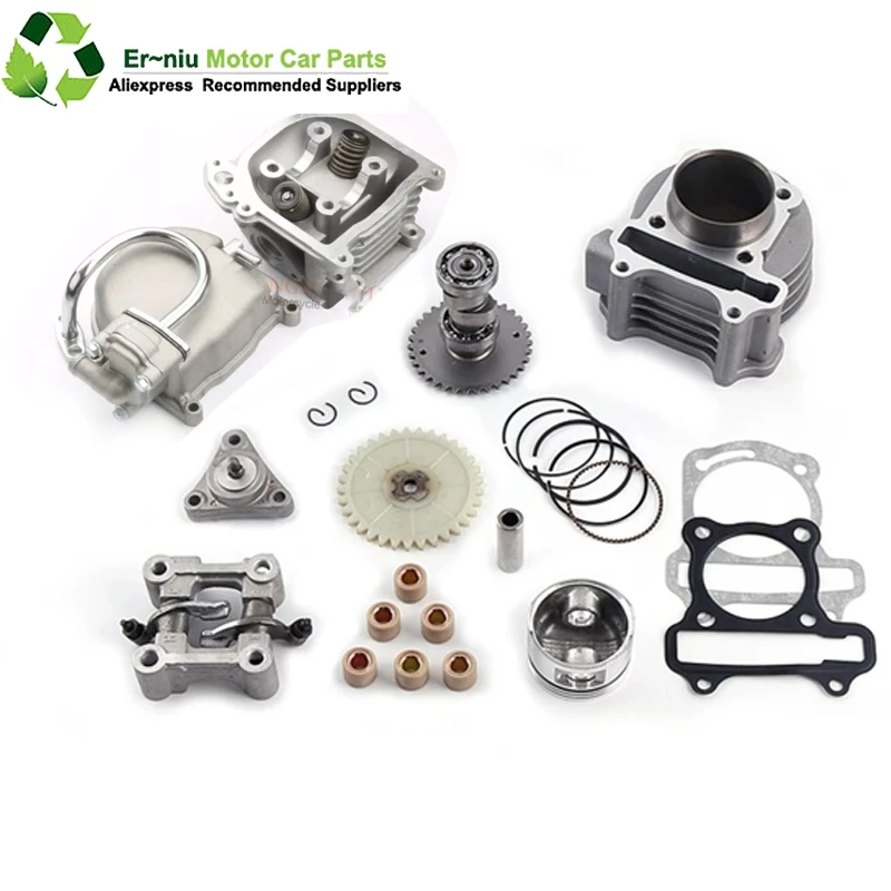 139QMB 139QMA Camshaft GY6 50 60 80 upgrade to 50mm GY6 100cc big bore kit Cylinder Piston Set head with 64mm long valve
139QMB 139QMA Camshaft GY6 50 60 80 upgrade to 50mm GY6 100cc big bore kit Cylinder Piston Set head with 64mm long valve