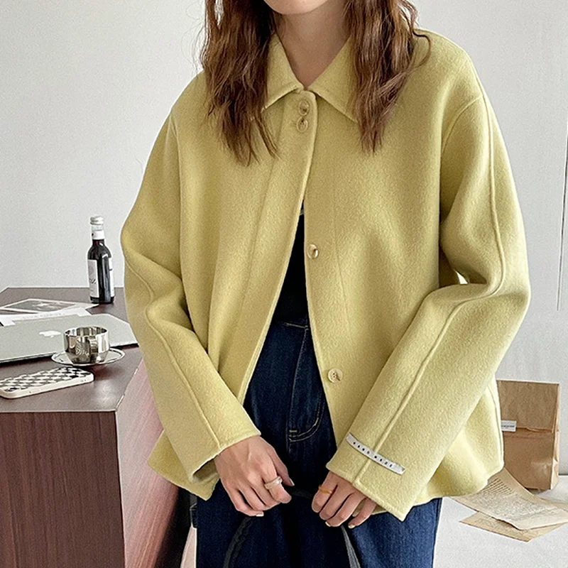 100%Wool Coat Women Tops Korean New Woolen Outwear Autumn Abrigos Para Mujer Winter Overcoat Women Yellow Cashmere Jacket Female
100%Wool Coat Women Tops Korean New Woolen Outwear Autumn Abrigos Para Mujer Winter Overcoat Women Yellow Cashmere Jacket Female