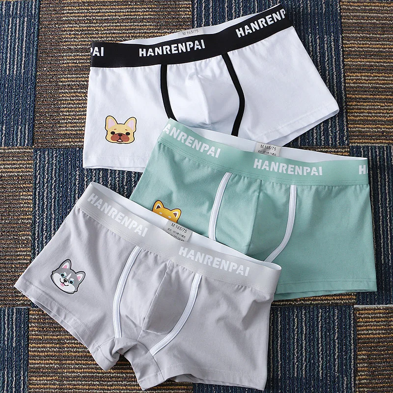 Autumn New Men's Underwear Printing Korean Mid-waist Sports Breathable Teen Cats and Dogs Cartoon Pattern Cute Letter Boxer MEN
Autumn New Men's Underwear Printing Korean Mid-waist Sports Breathable Teen Cats and Dogs Cartoon Pattern Cute Letter Boxer MEN