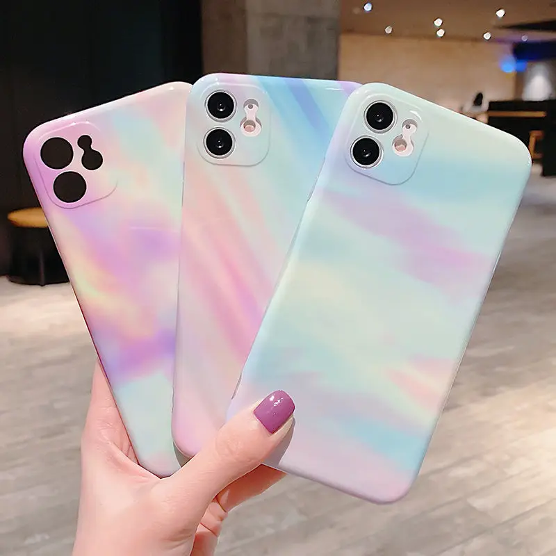 Градиентный Радужный чехол для телефона iPhone 11 11Pro Max XR XS X 7 8 Plus мягкая задняя