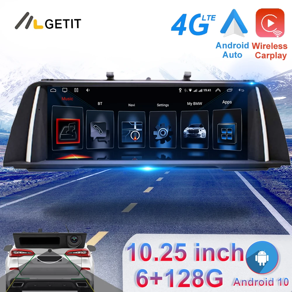 Автомобильный мультимедийный плеер экран 10 25 дюйма IPS 4G Android 6G + 128G для BMW 5 Series 520i F10