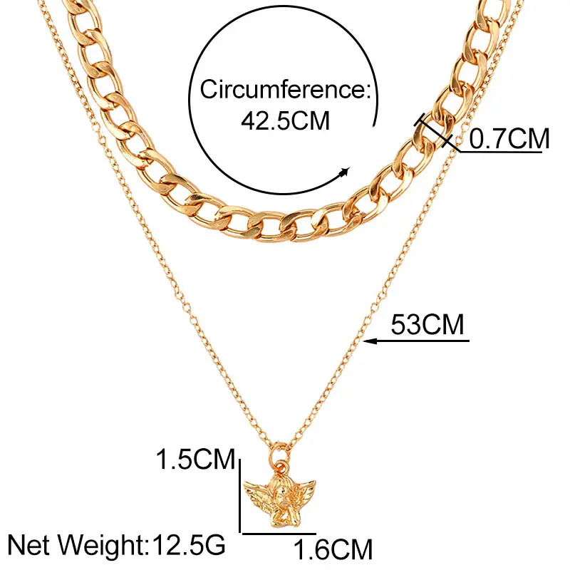 Fashion Angel Cupid Chunky Chain Necklace Pendant For Women Multicolor Gold Color Metal Chokers Necklaces Trendy Jewelry Gifts
Fashion Angel Cupid Chunky Chain Necklace Pendant For Women Multicolor Gold Color Metal Chokers Necklaces Trendy Jewelry Gifts