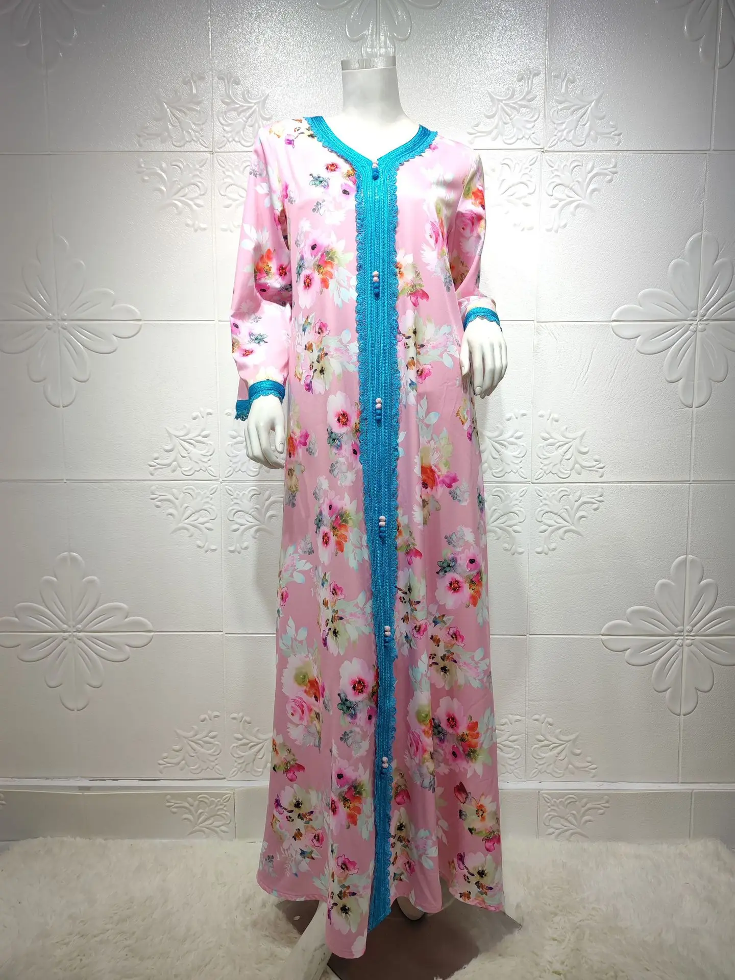 Ramadan Turkey India Muslim Dress Women Floral Abaya Duabi Arabic Vestidos Moroccon Kaftan Islamic Clothing Jilbab Gown Robe 
Ramadan Turkey India Muslim Dress Women Floral Abaya Duabi Arabic Vestidos Moroccon Kaftan Islamic Clothing Jilbab Gown Robe
