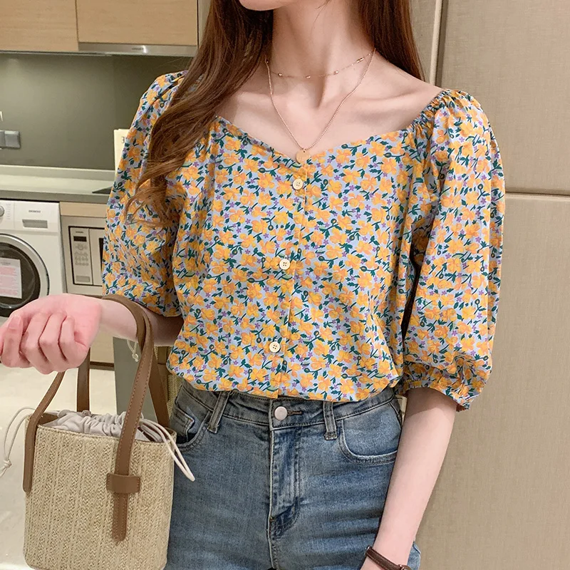Блузка женская с цветочным принтом, шикарная рубашка с квадратным вырезом и рукавами-фонариками, праздничный Повседневный Топ, желтая, на л... 
Блузка женская с цветочным принтом, шикарная рубашка с квадратным вырезом и рукавами-фонариками, праздничный Повседневный Топ, желтая, на л...
