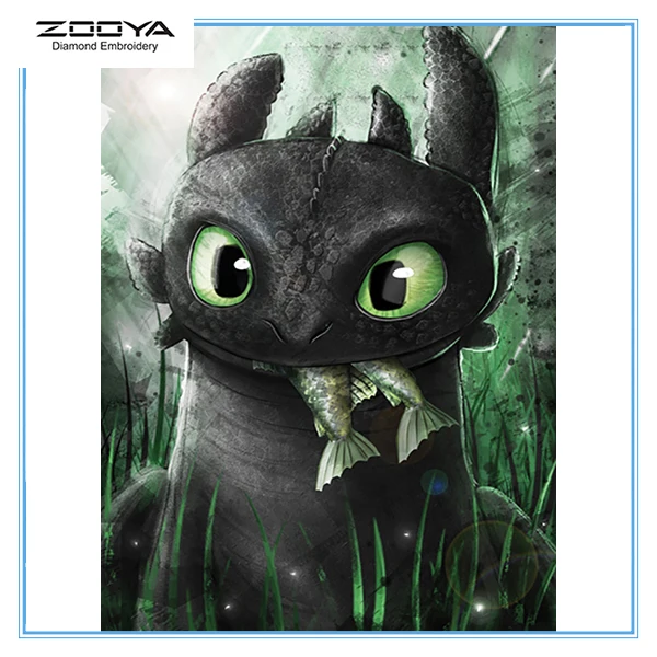 Zooya 5D Diy Алмазная картина черный милый дракон Новый 3D вышивка крестиком Мозаика